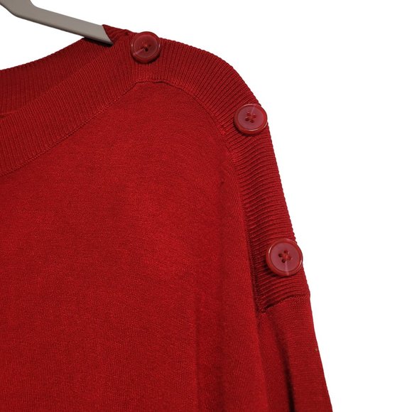 Catherine MaLandrino Red Long Sleeve Sweater Buttons Size Large - Picture 2 of 5